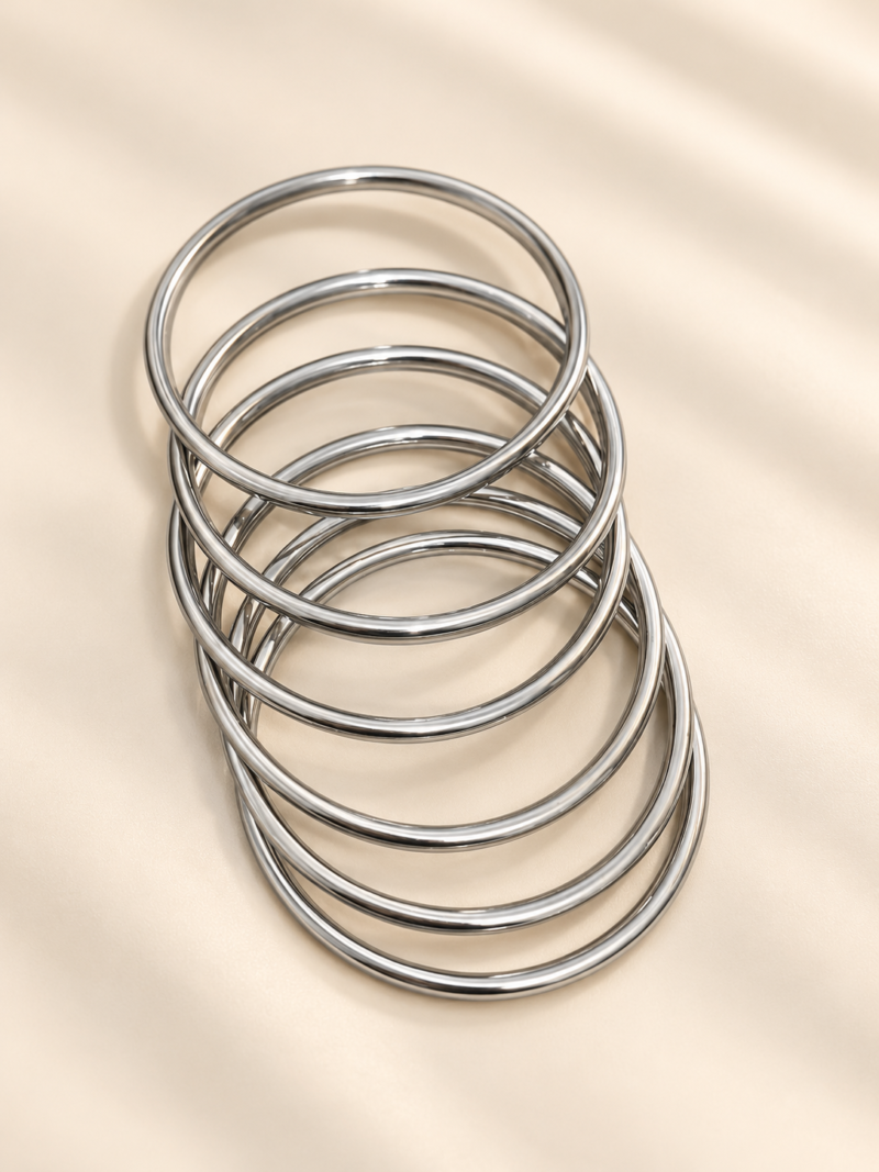 Inicio Silver Glow Bangles — Silver